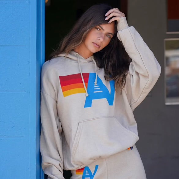 Logo Stitch Relaxed Hoodie - Sand