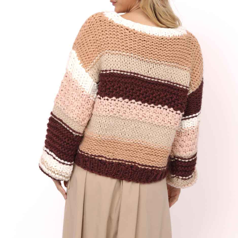 Butter Pecan Chunky Sweater - Burgundy