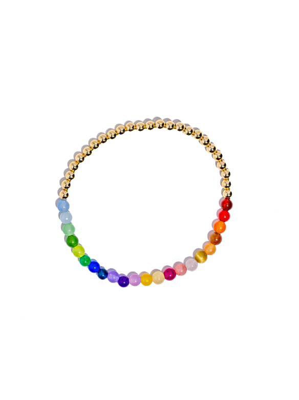 The Libra bracelet - 14k Gold + Rainbow