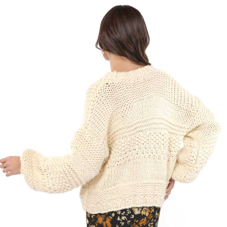 Iggy Tie Front Cardigan - Ivory