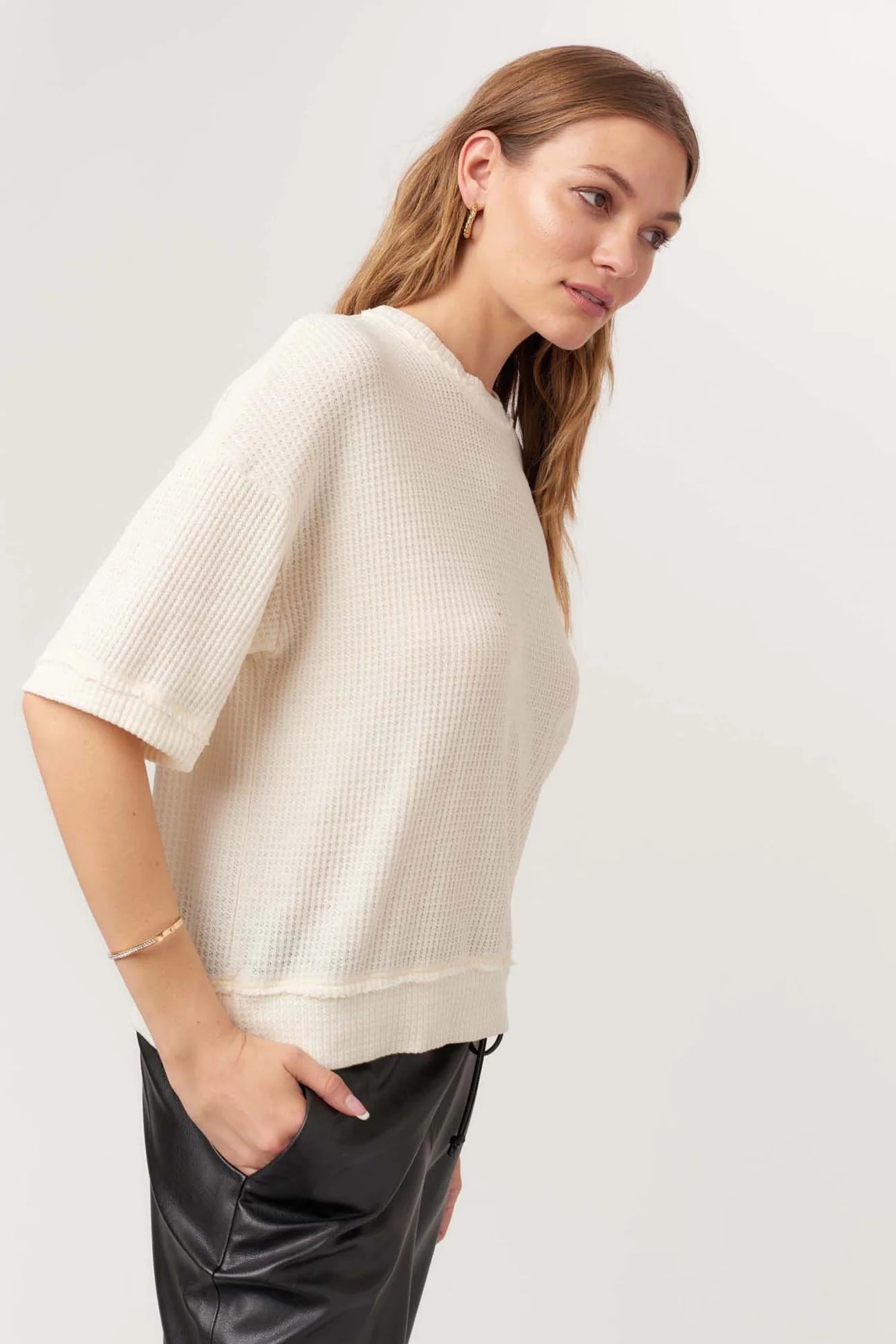 Sage Burnout Thermal Tee - Oat
