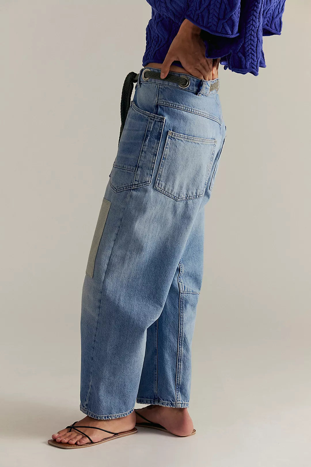 Moxie Pull-On Barrel Jeans - Truest Blue