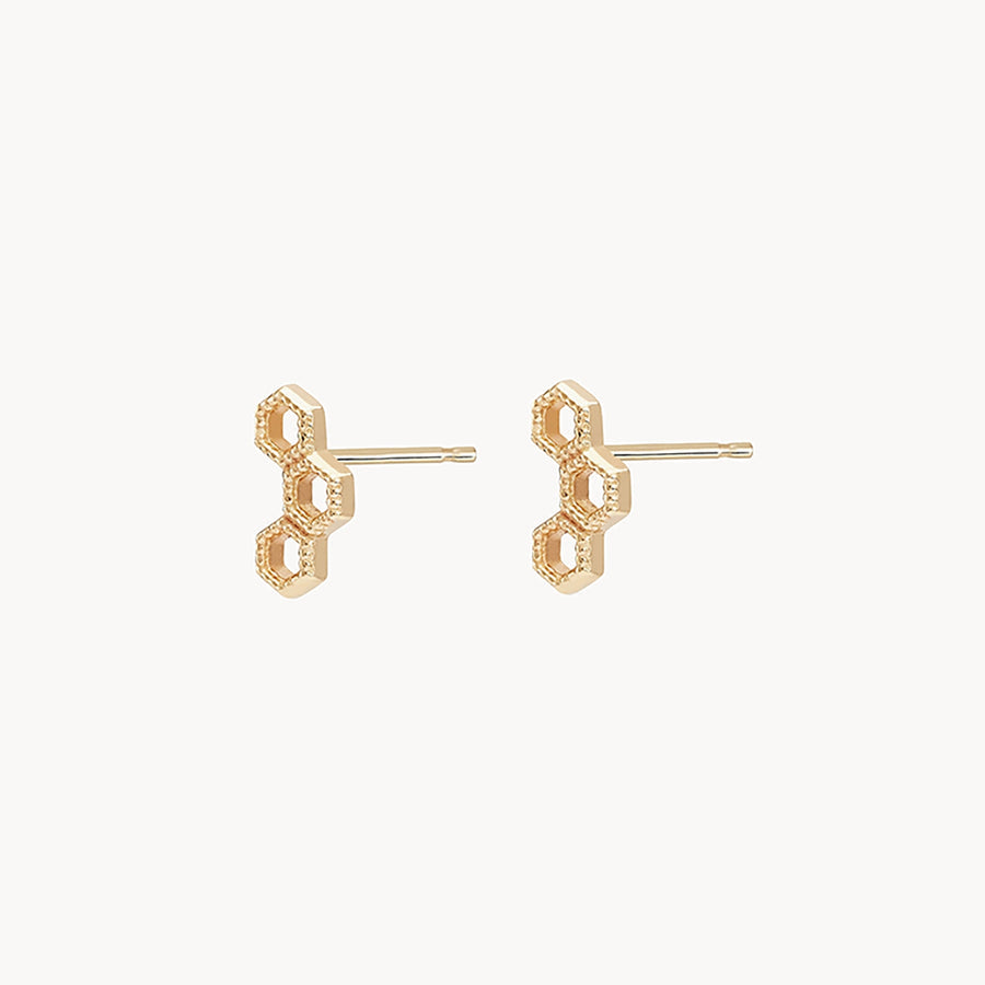 Honeycomb Earring - Yellow Gold