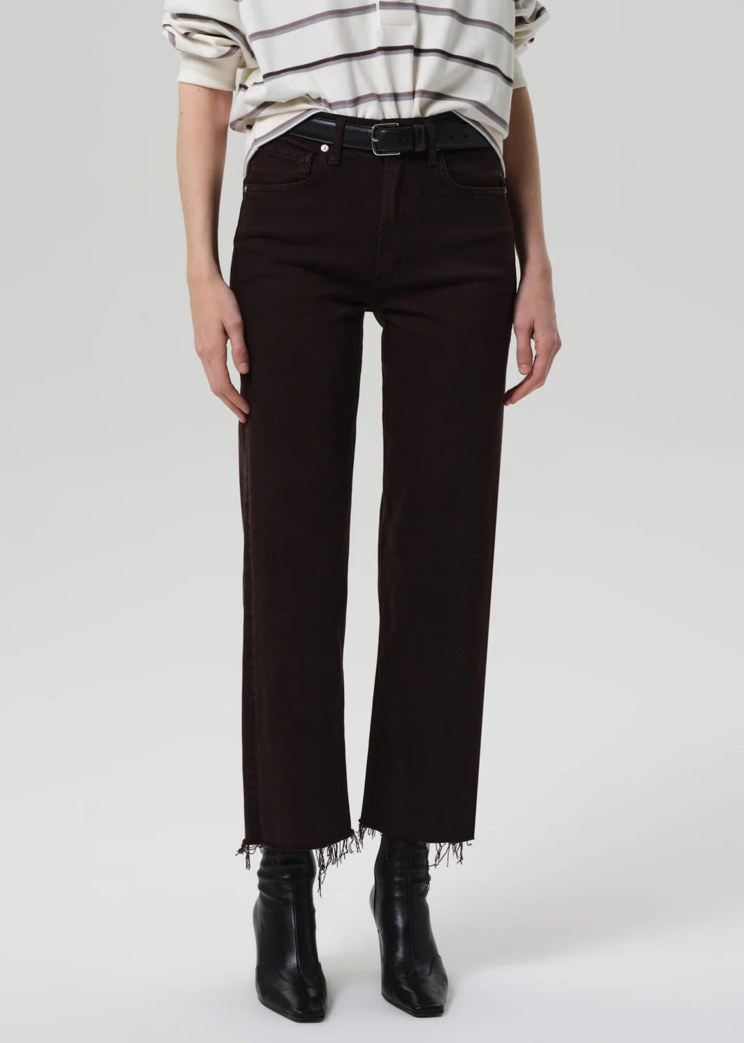 Palma Straight Raw Hem - Carob