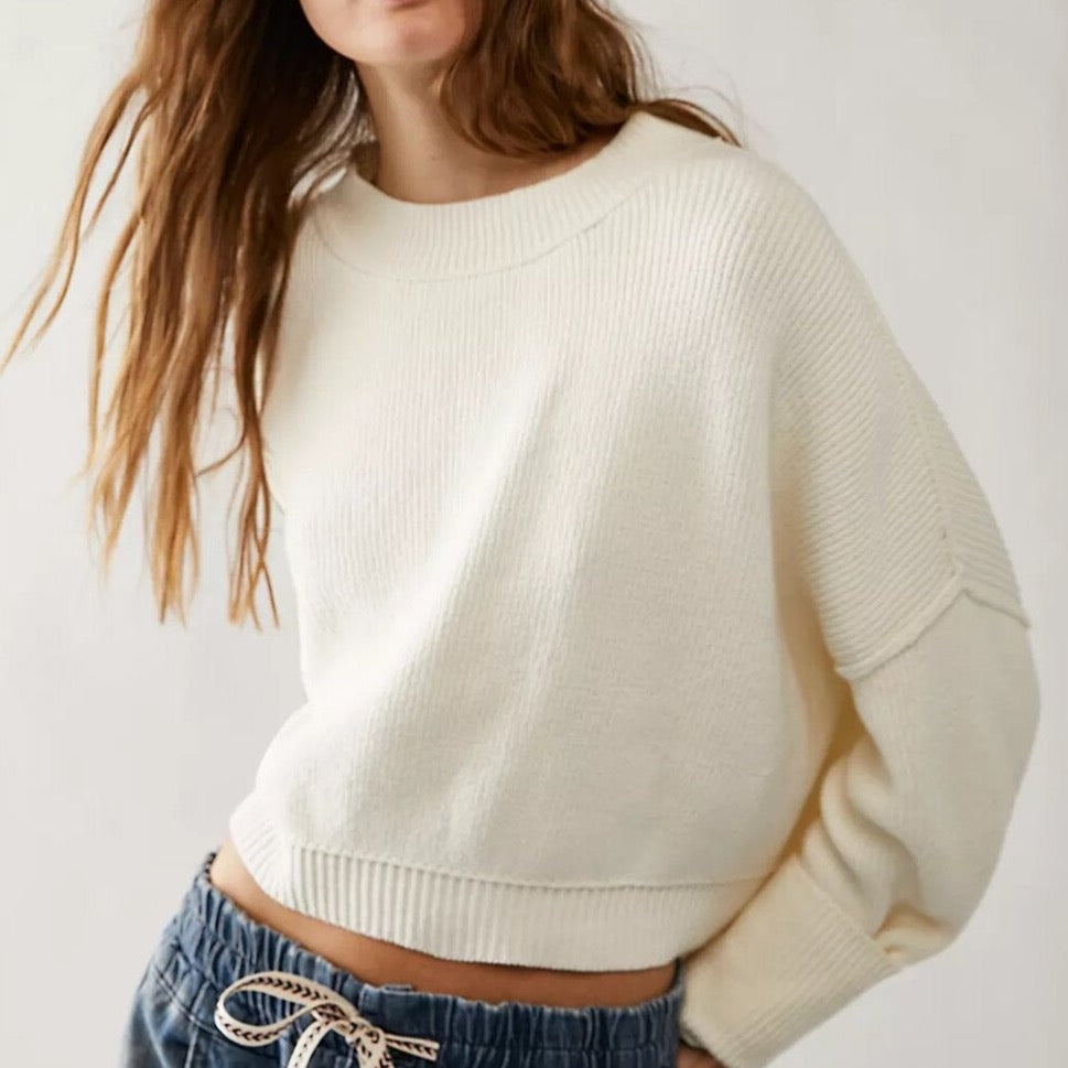 Easy Street Crop Pullover - Moonglow