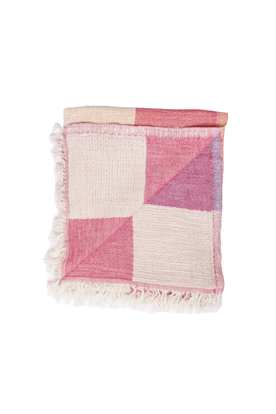 The Beckon Checkered Towel - Pink