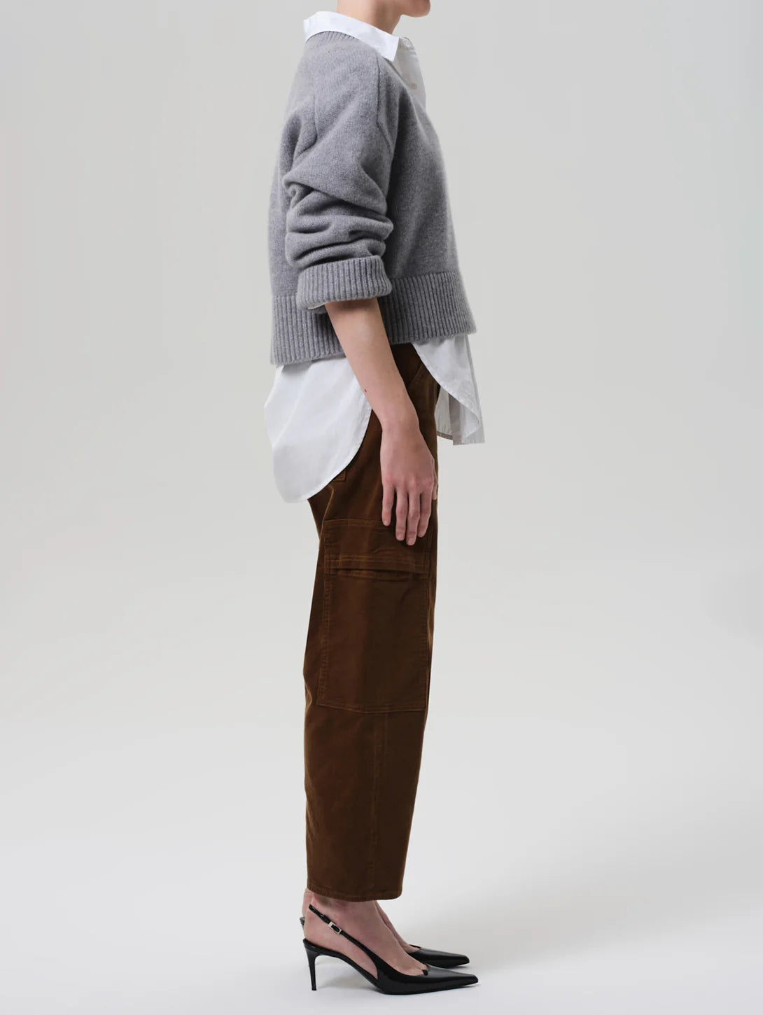 Marcelle Low Slung Corduroy Cargo - Manuka