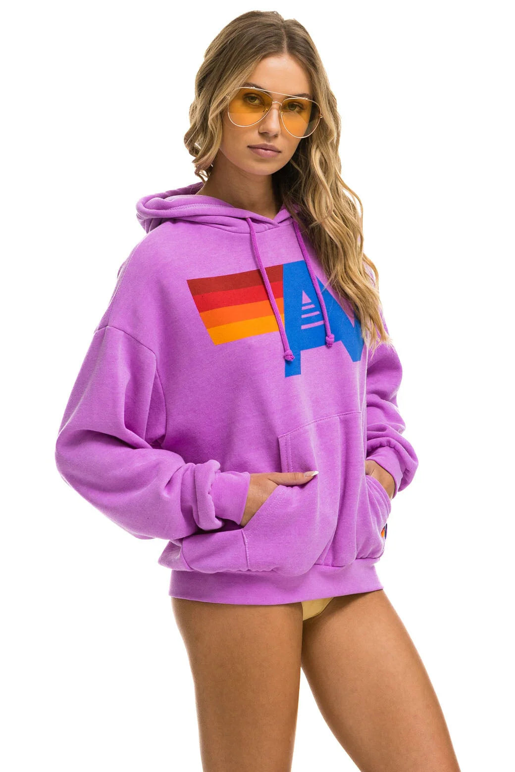 Logo Pullover Relaxed Hoodie - Neon Purple