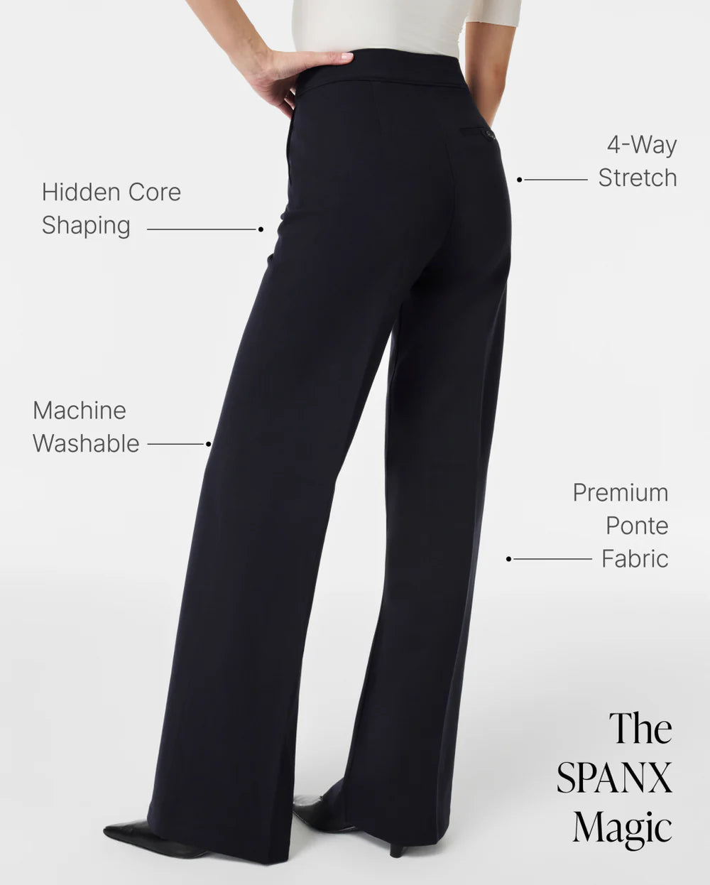 SPANXsupersmooth™ Ponte Wide Leg Pant - Black