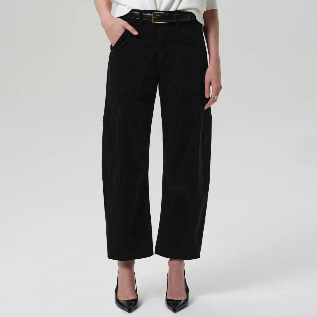 Marcelle Low Slung Corduroy Cargo - Charcoal