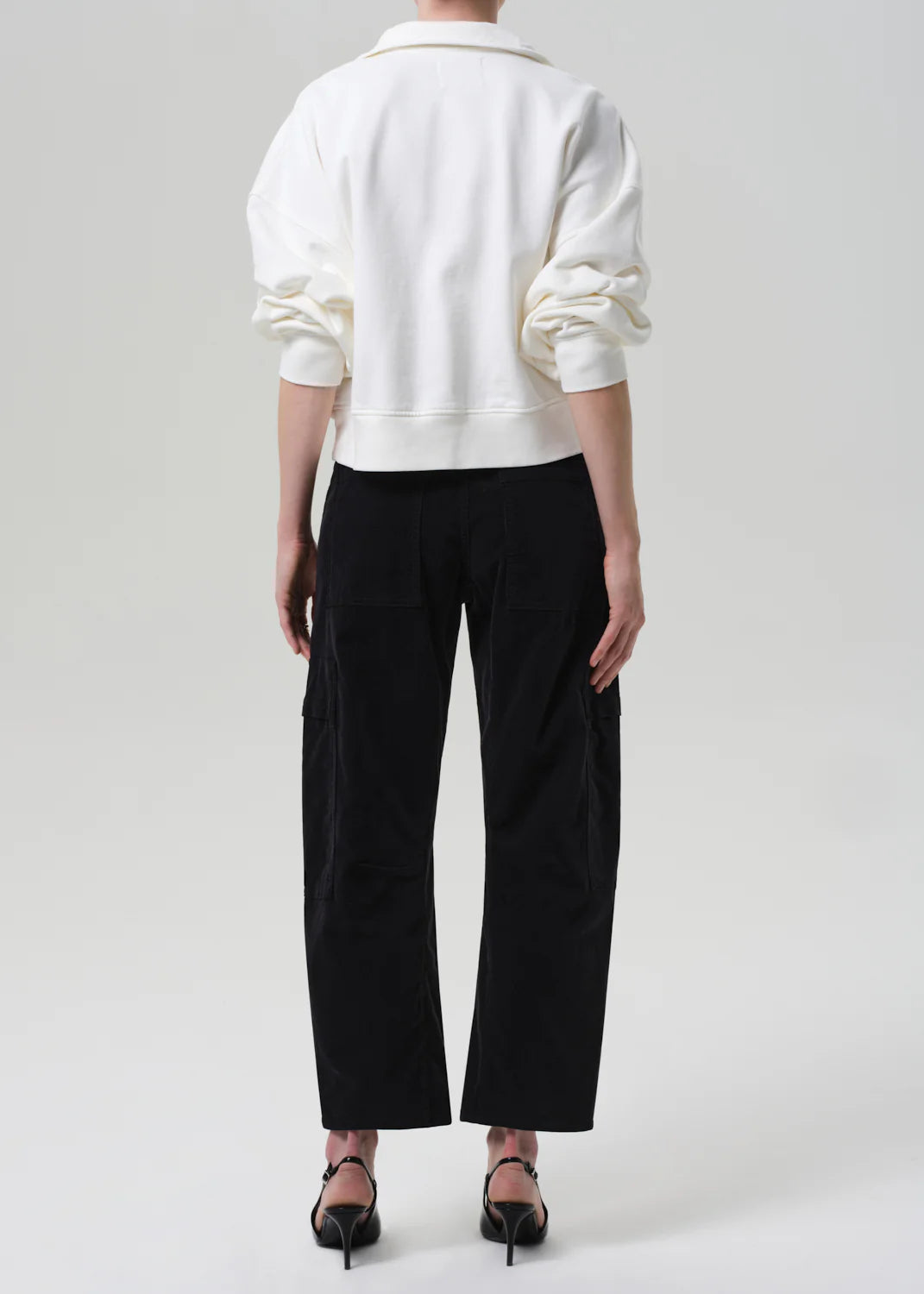 Marcelle Low Slung Corduroy Cargo - Charcoal