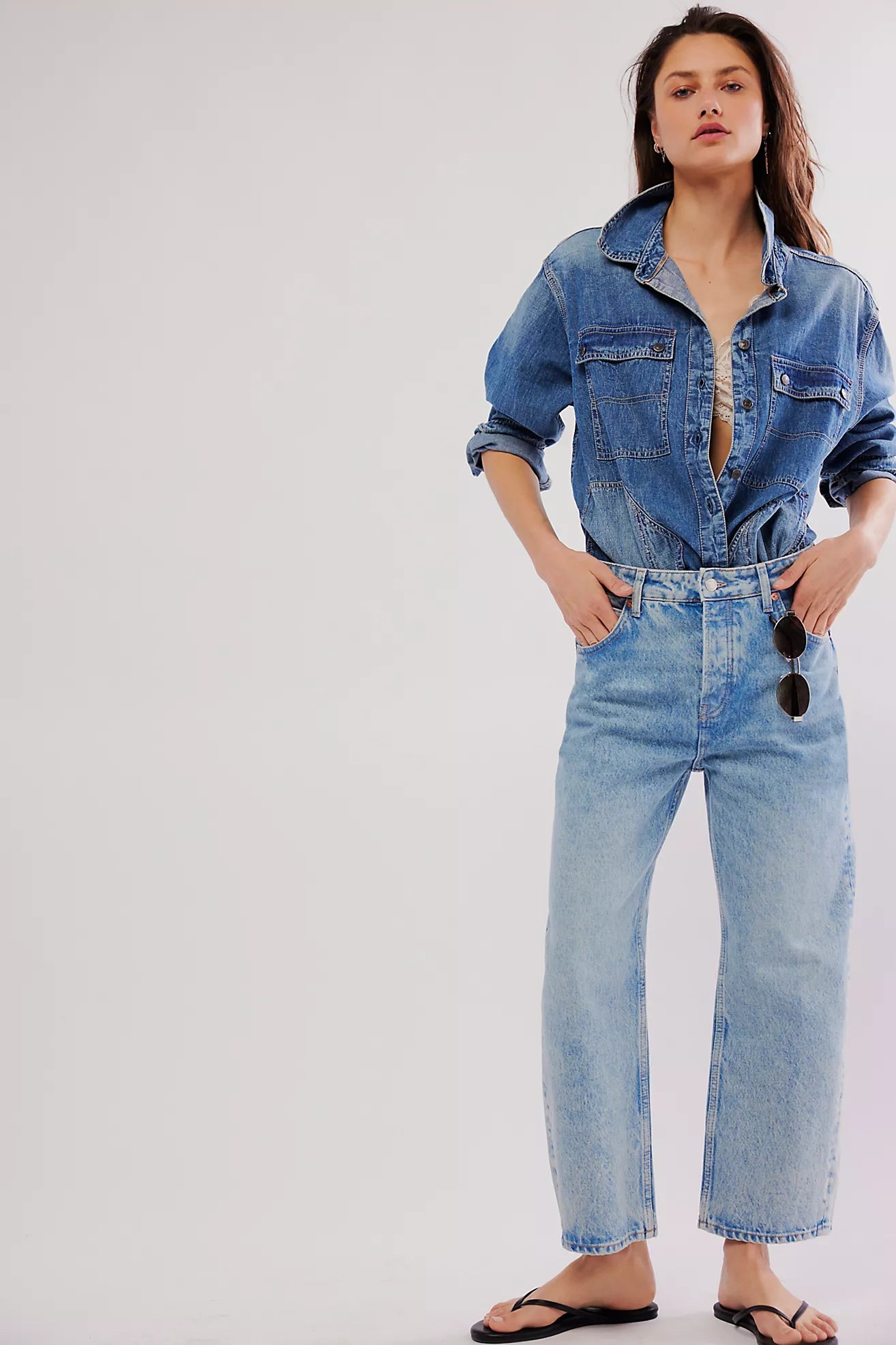 Deep Trance Dropped Boyfriend Jeans - Sweet Dreams