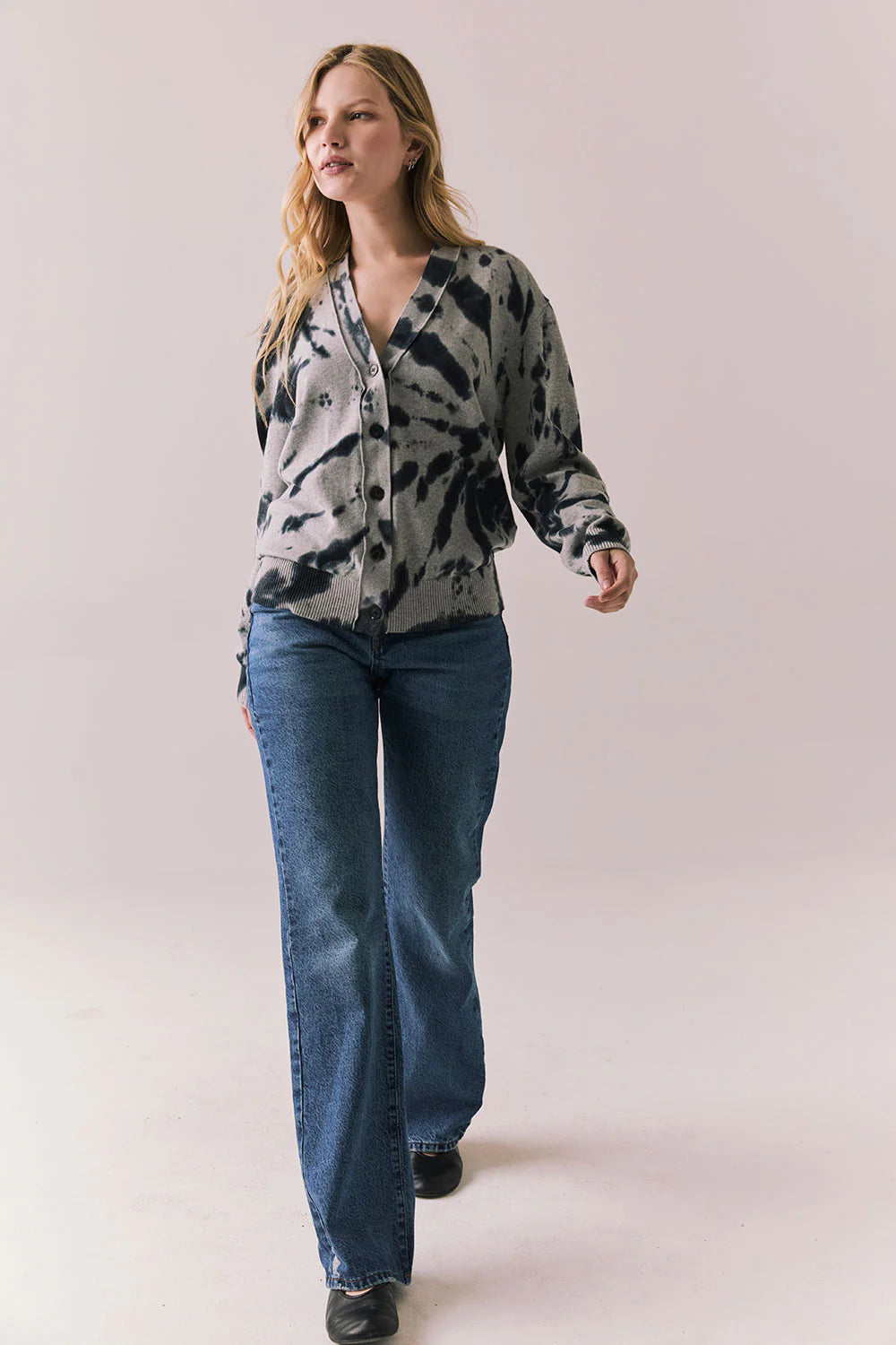 Abstract Tie-Dye Cardigan