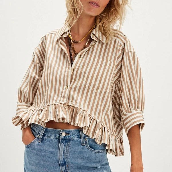 Bailey Stripe Shirt - Neutral Combo