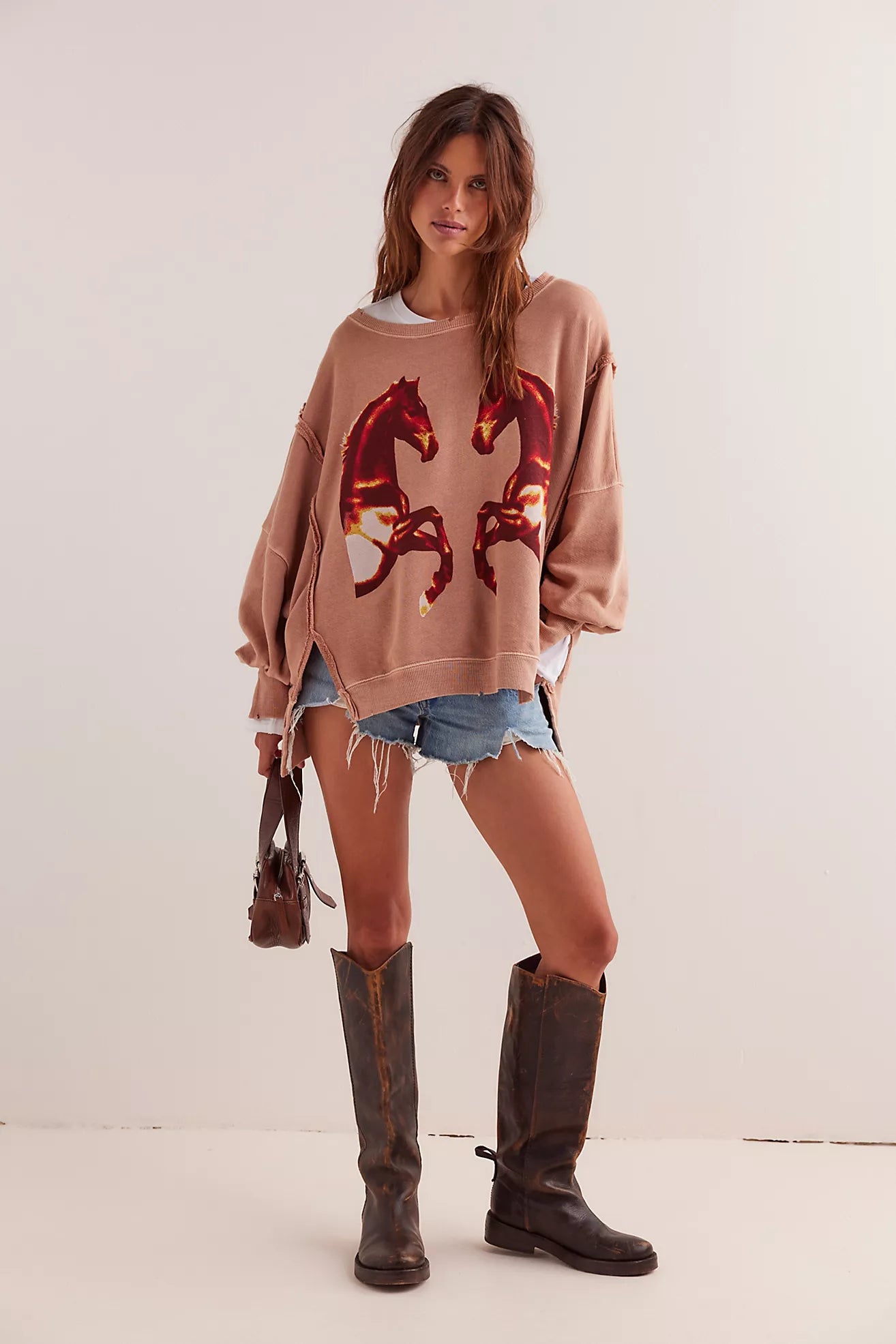 Graphic Camden Pullover - Mirrored Horses