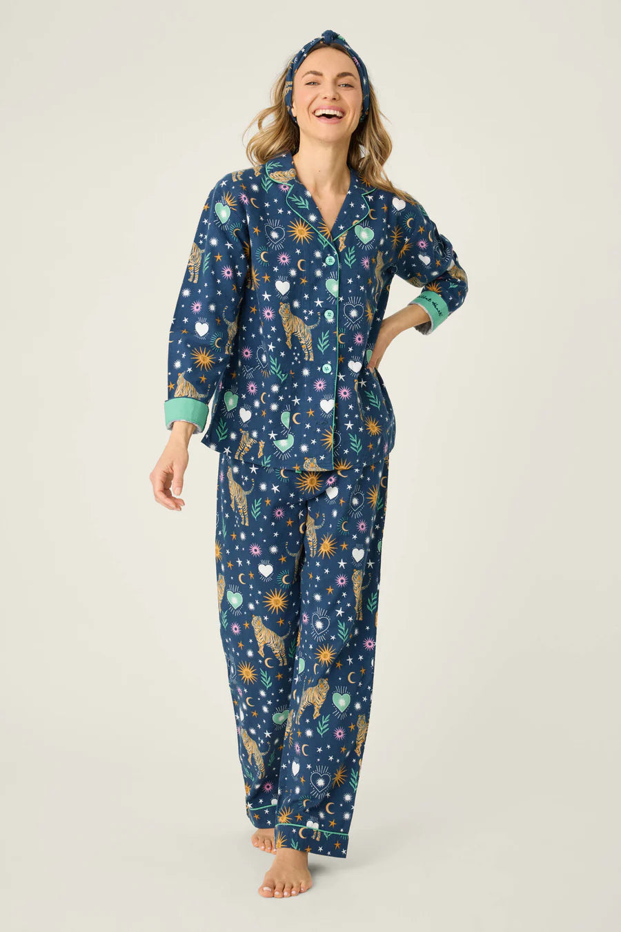 Wild At Heart Tiger Print Flannel PJ Set