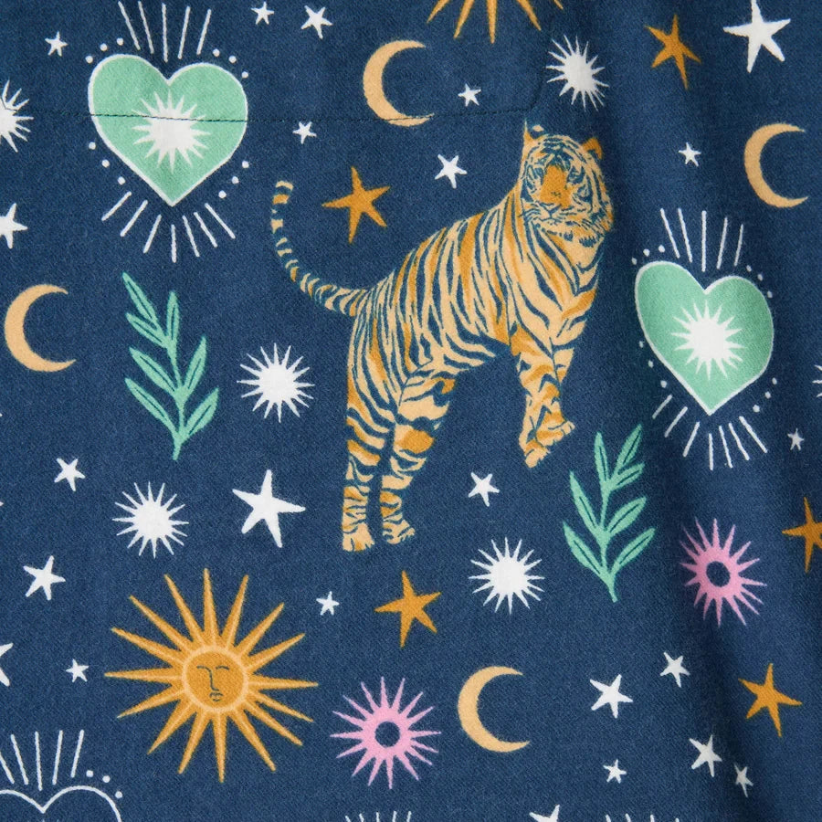 Wild At Heart Tiger Print Flannel PJ Set
