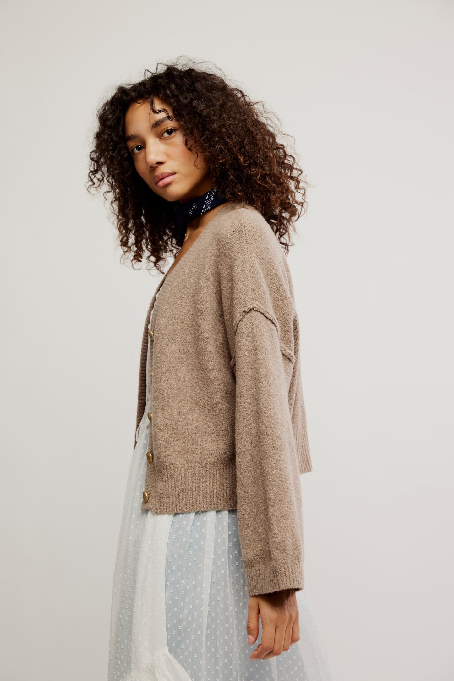 Cool Of The Night Cardi -Mocha Melange