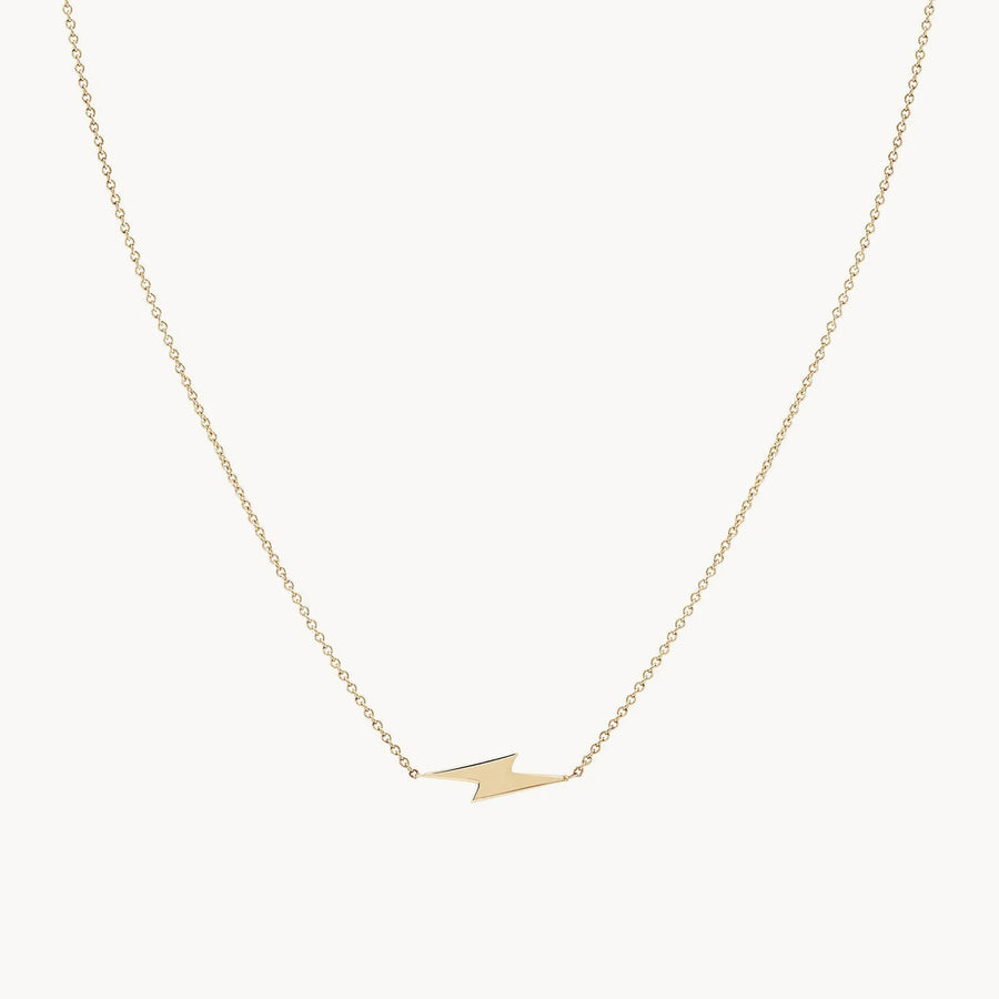 Everyday Little Lightning Bolt Necklace - Yellow Gold