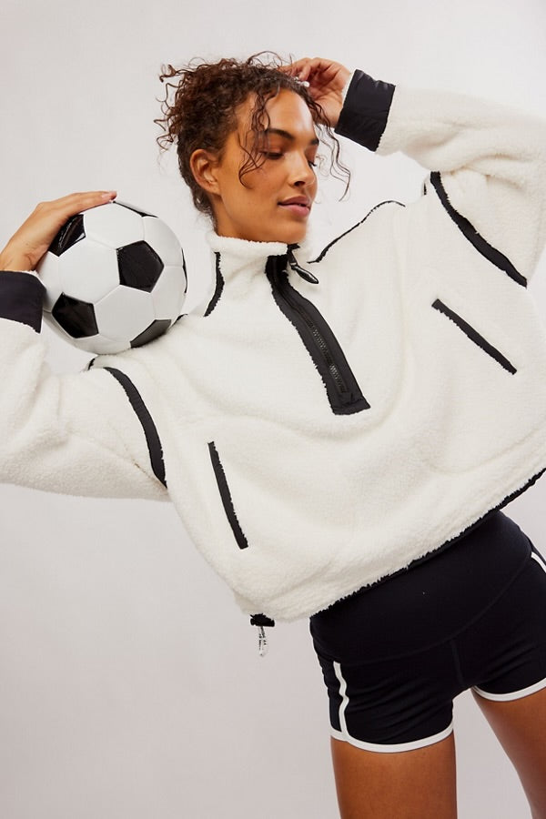 Mountain High Half Zip Fleece - White Combo