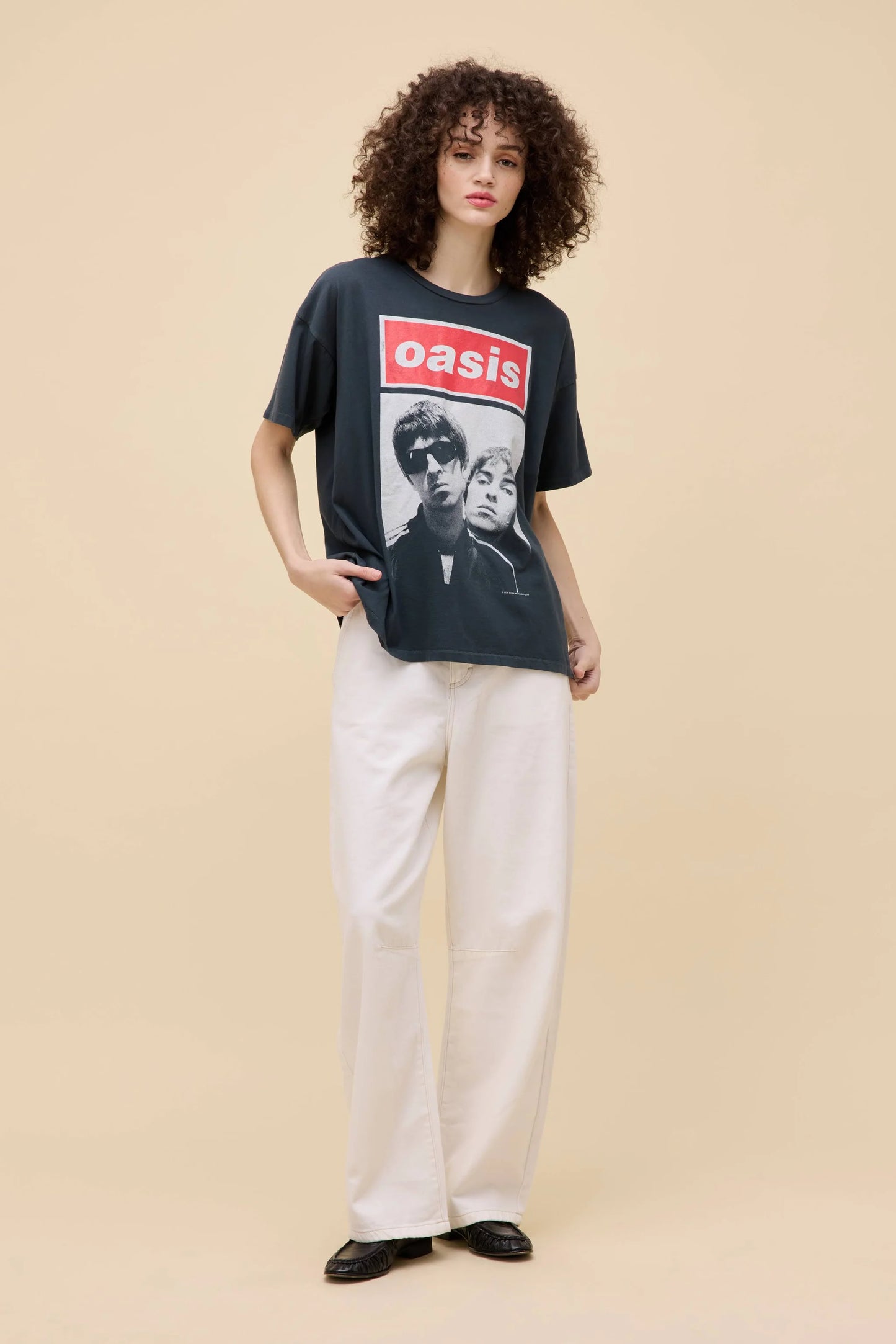 Oasis Liam And Noel Merch Tee - Vintage Tee