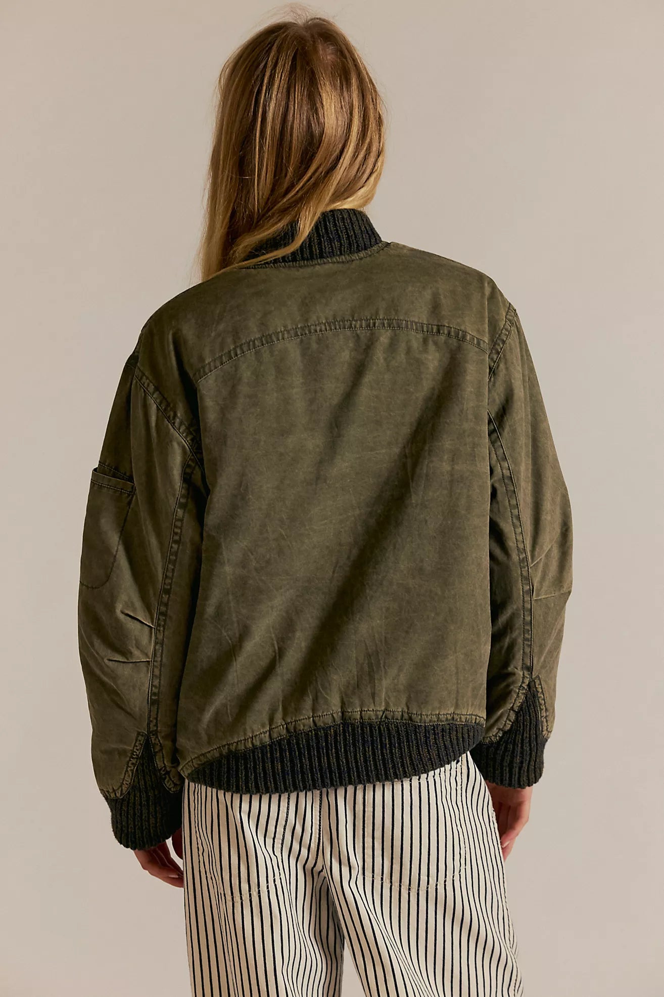 Jax Washed Bomber - Olive