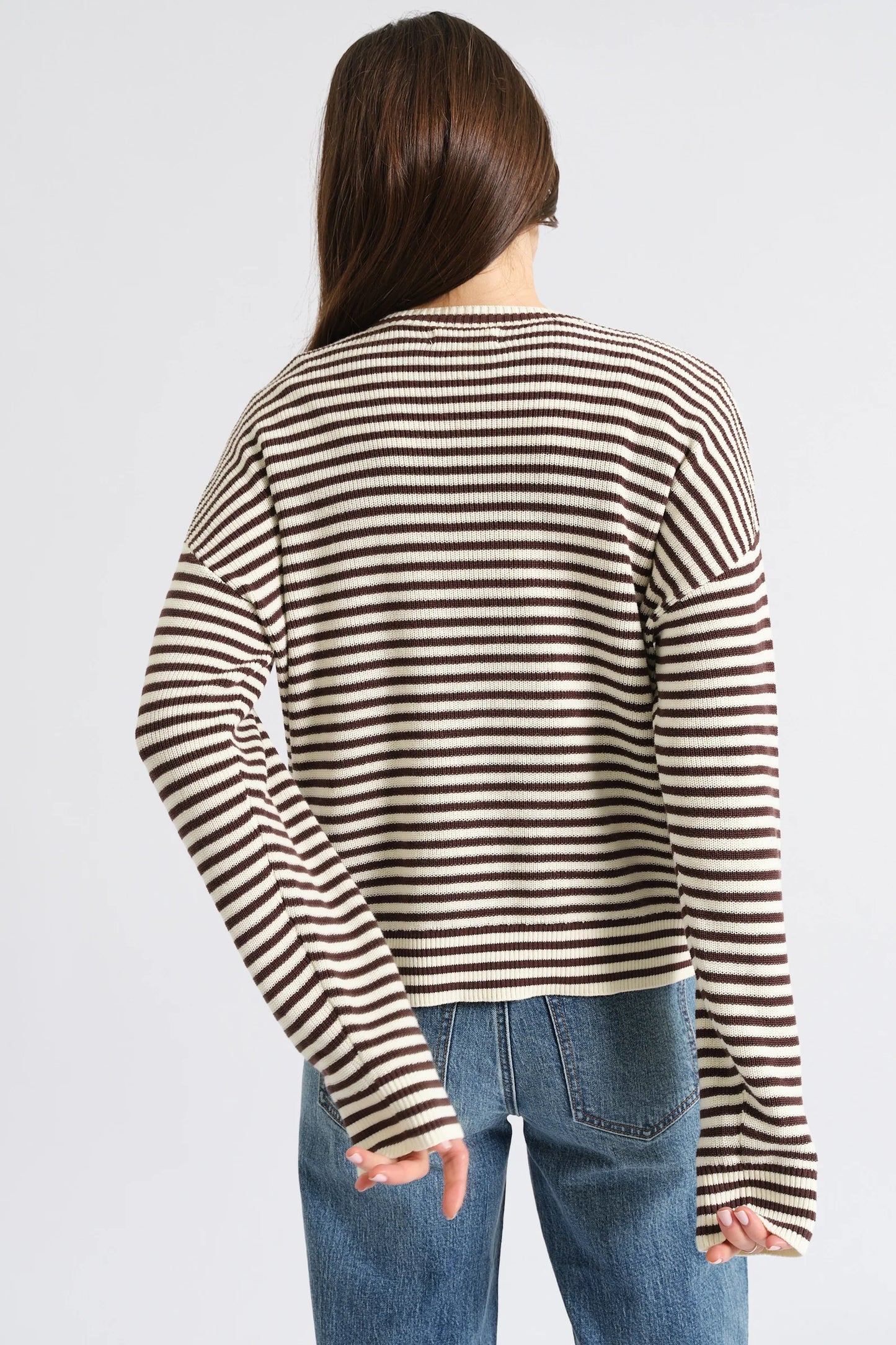 Carlyle Sweater - Chocolate Stripe