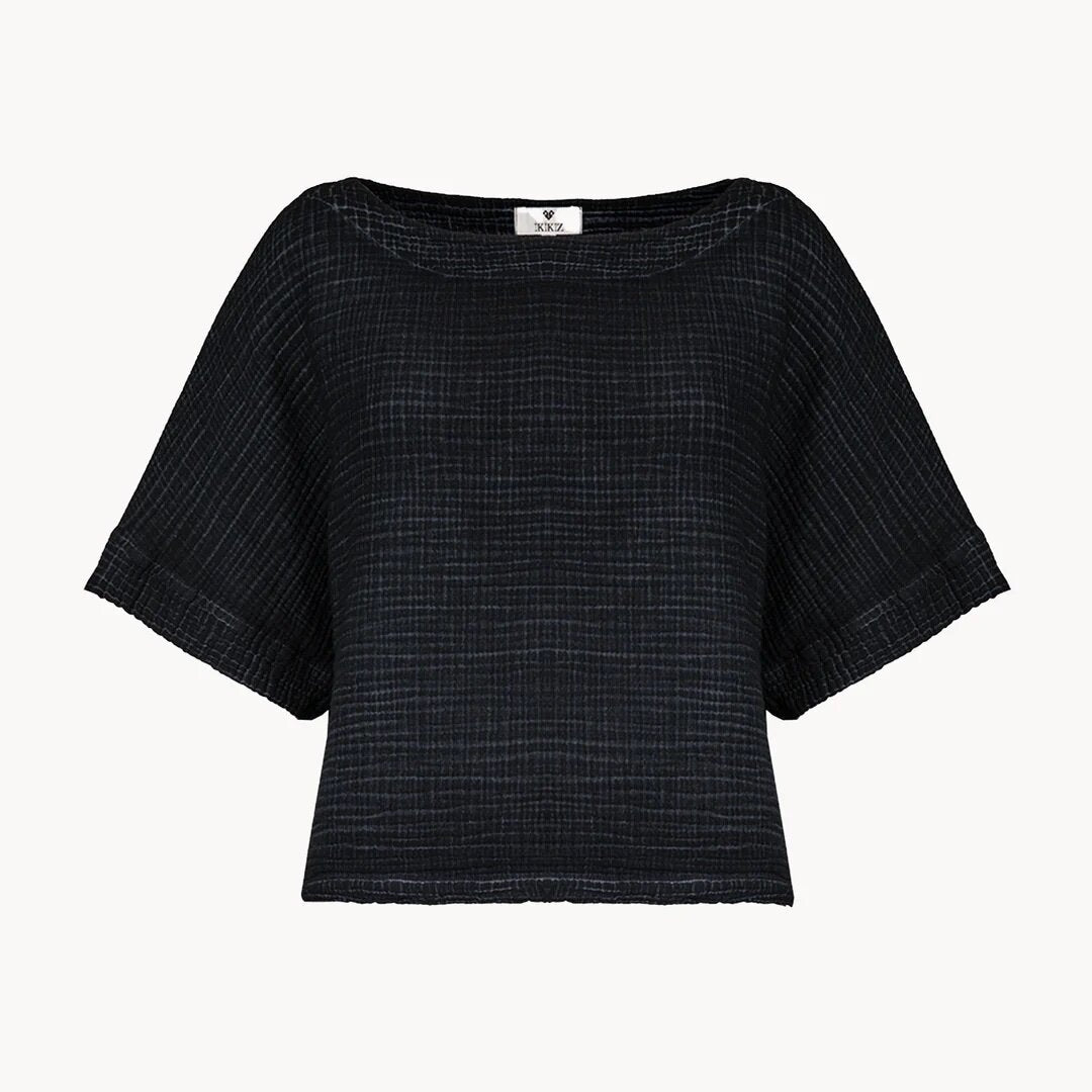 Crinkle Boat Top - Black