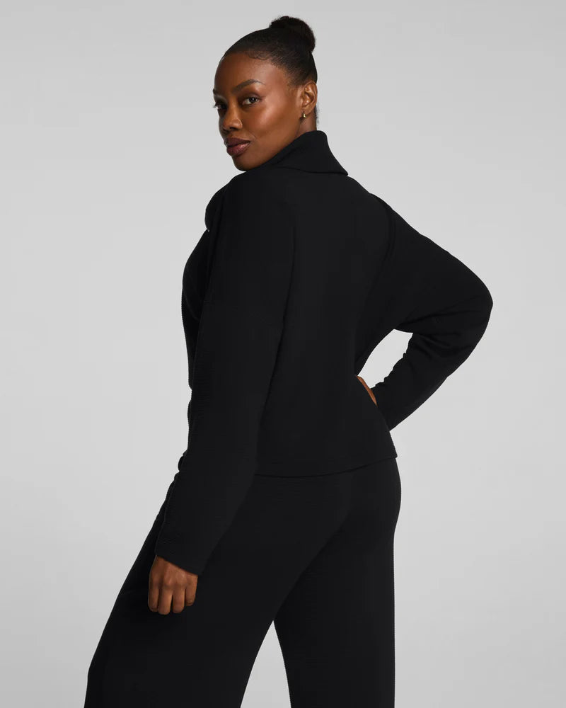 AirEssentials French Rib Half Zip - Black