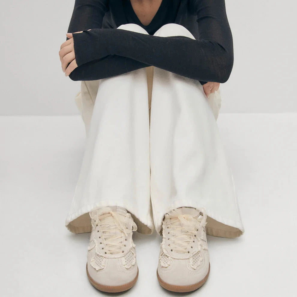 Tb.490 Crochet Leather Sneakers - Cream