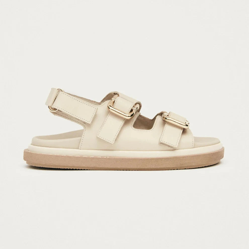 Harper Leather Sandals - Cream