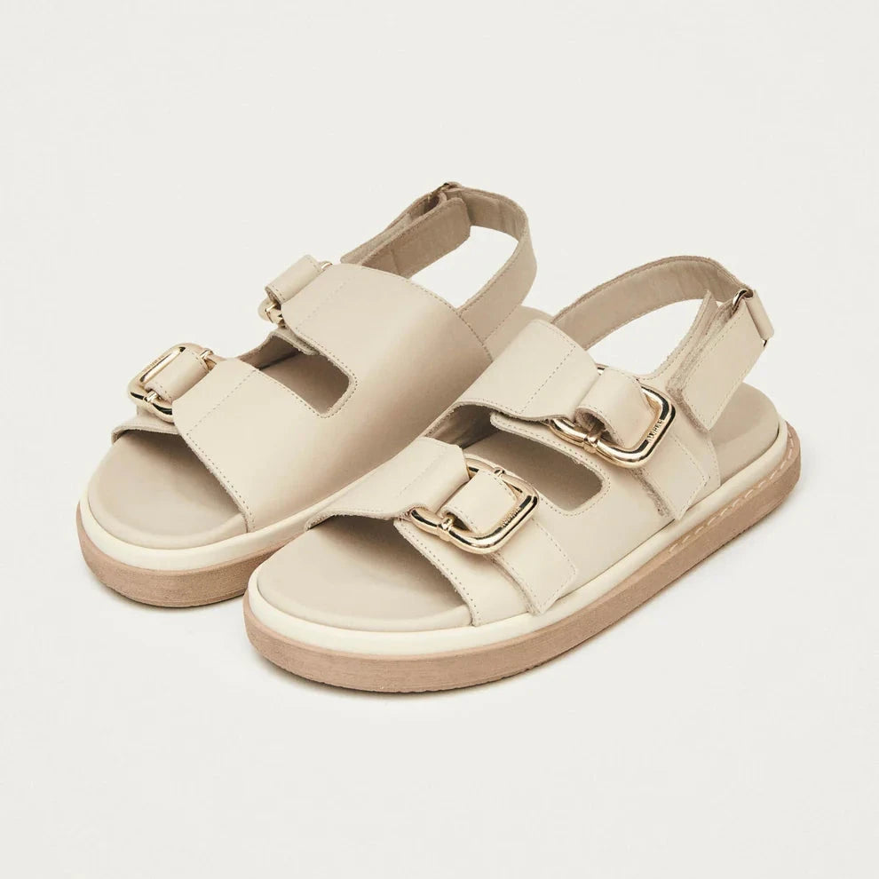 Harper Leather Sandals - Cream