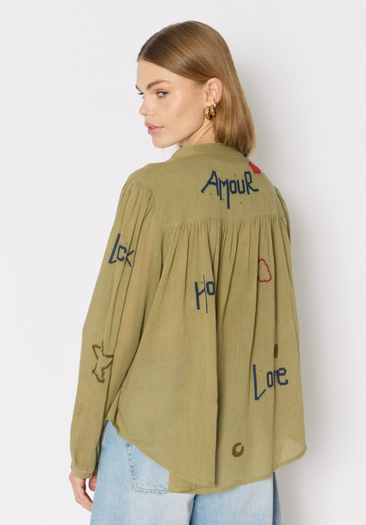 Cassandra Lucky Blouse - Khaki