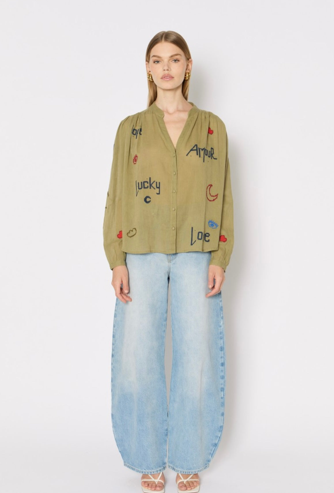 Cassandra Lucky Blouse - Khaki
