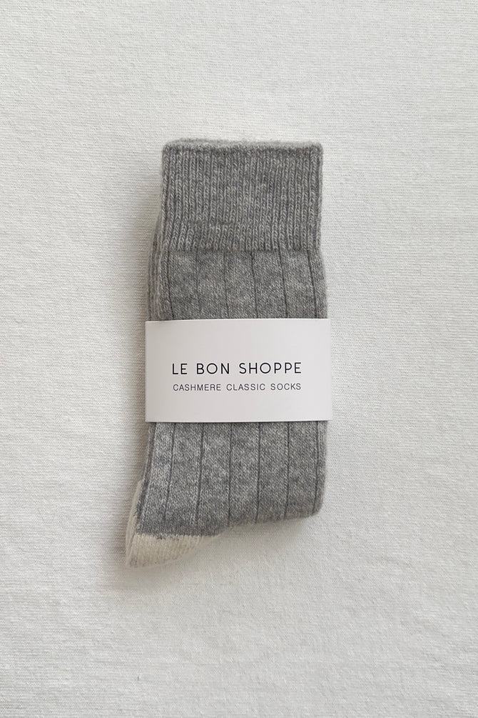Classic Cashmere Blend Socks - Grey Melange