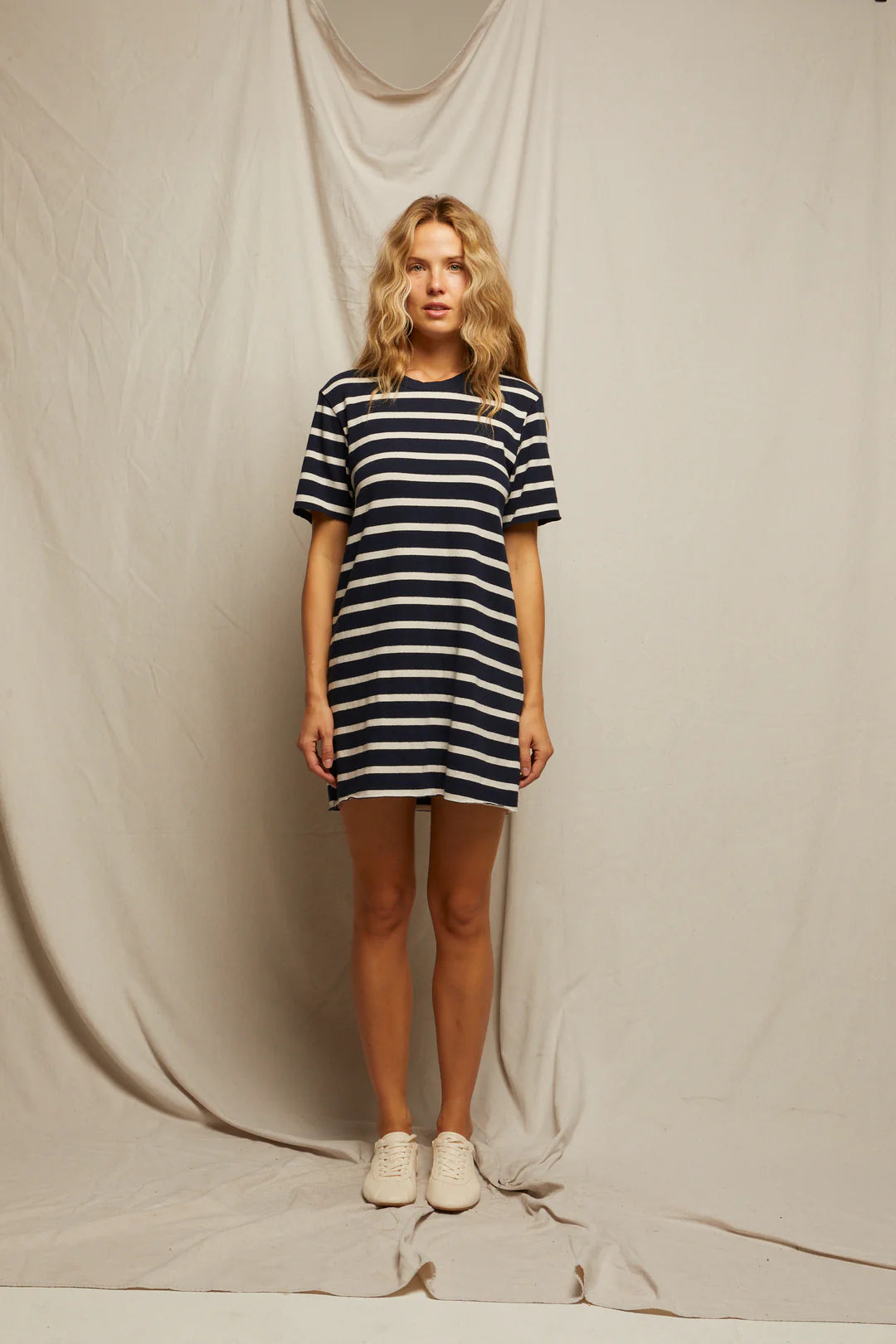 Rhett Dress - Navy / Natural Stripe