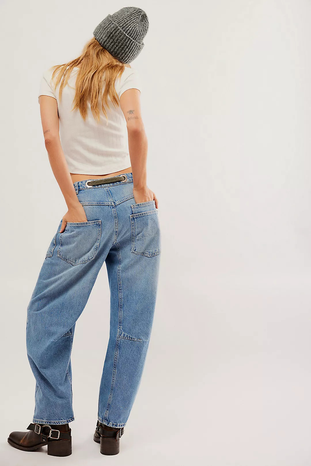 Moxie Pull-On Barrel Jeans - Truest Blue