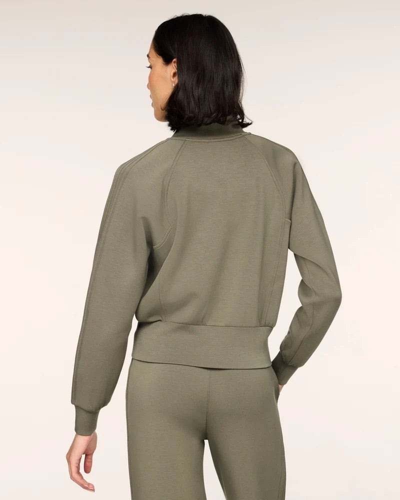 Pintuck Track Jacket - Herb