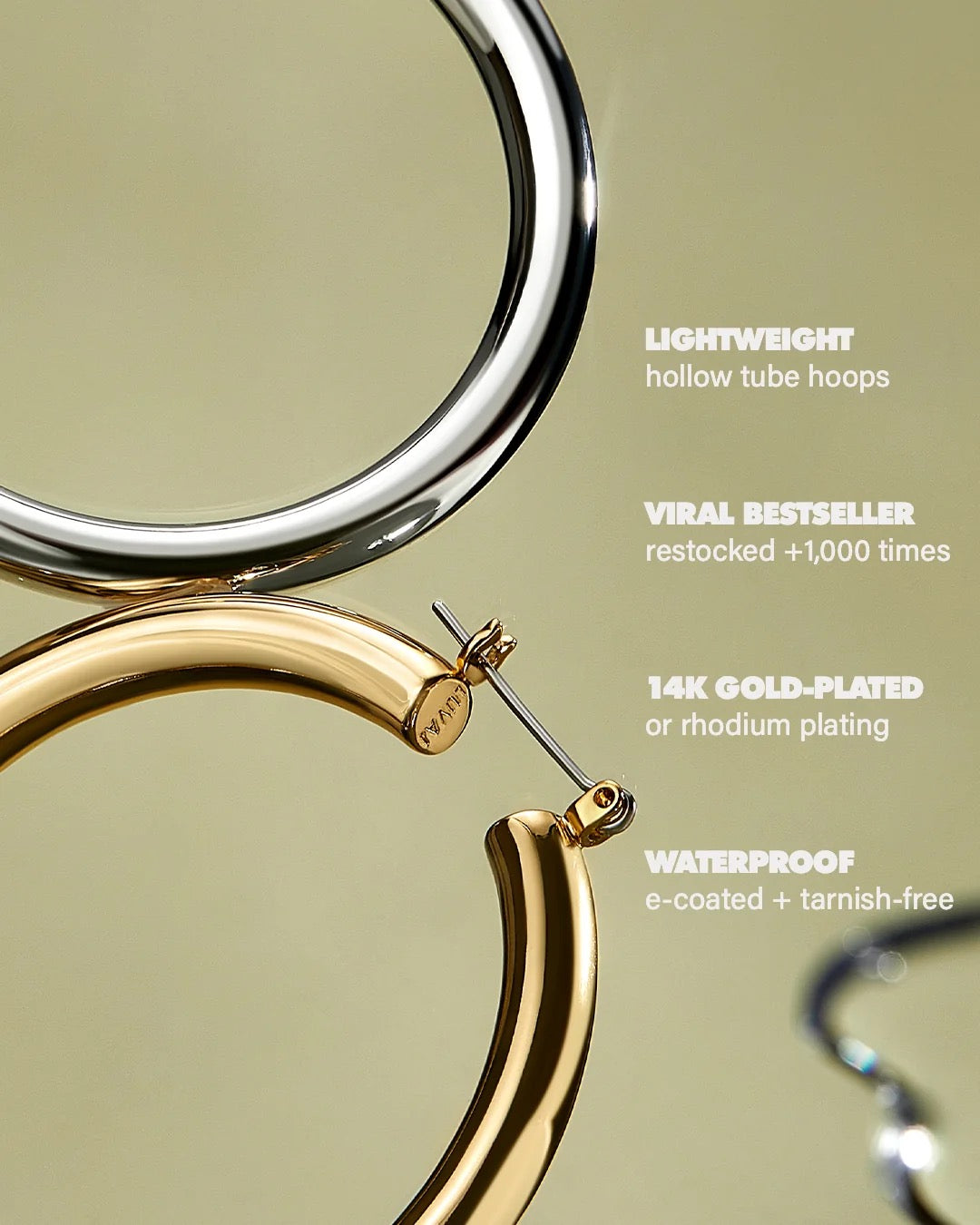 Amalfi Tube Hoops - Gold