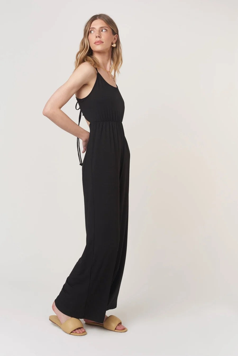 Icon Tie Back Jumpsuit - Black