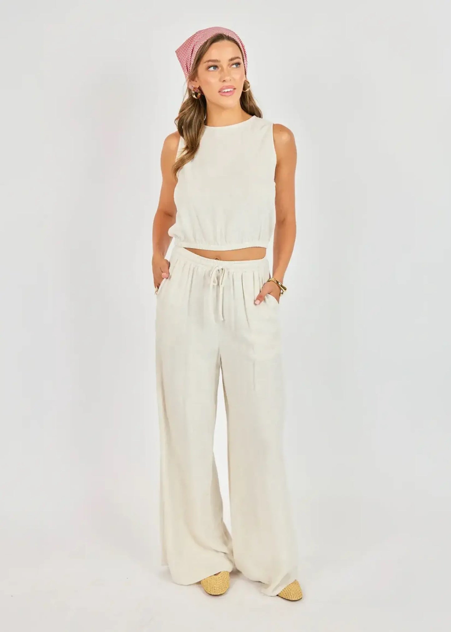 Sugarloaf Elastic Hem Top - Oatmeal