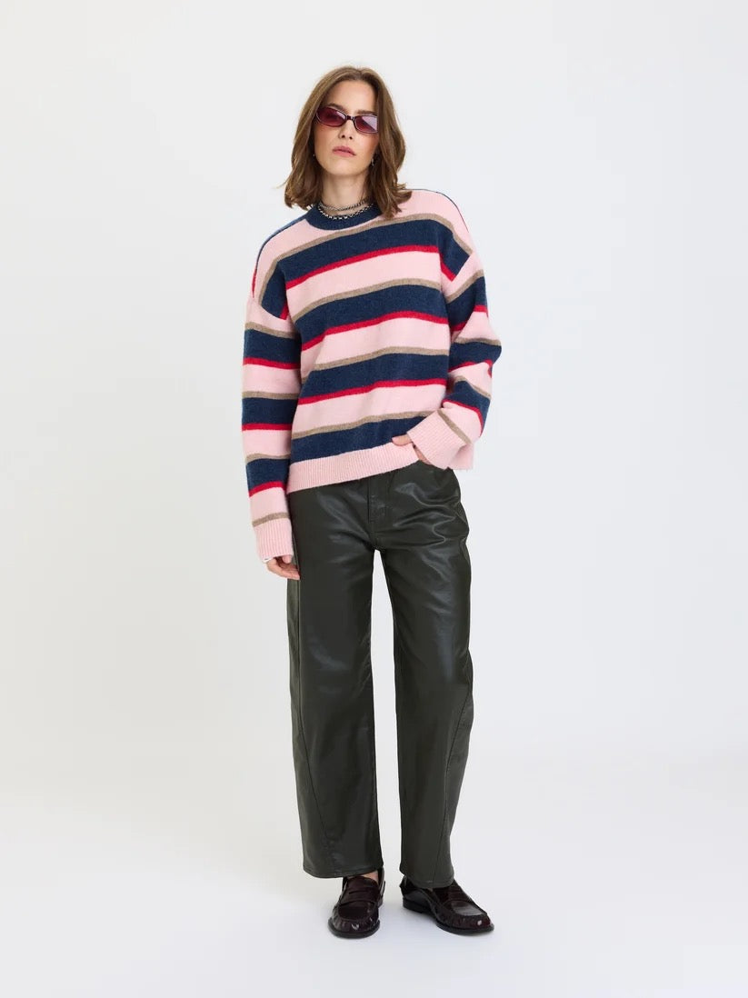 Carlyle Sweater - Coral Stripe