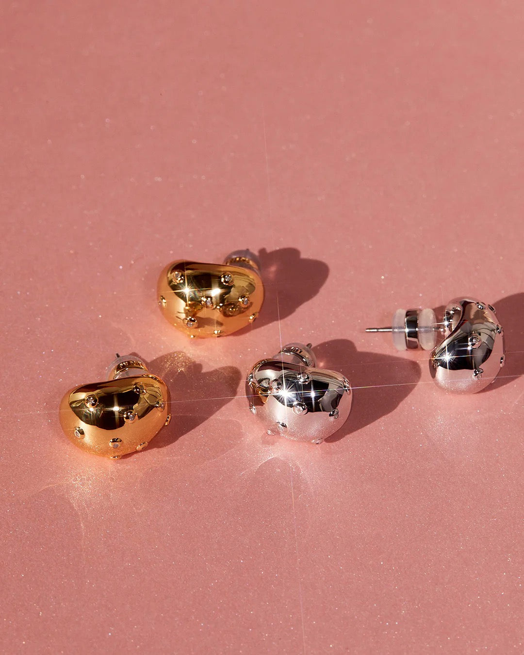 MIni Pave Molten Studs- Gold