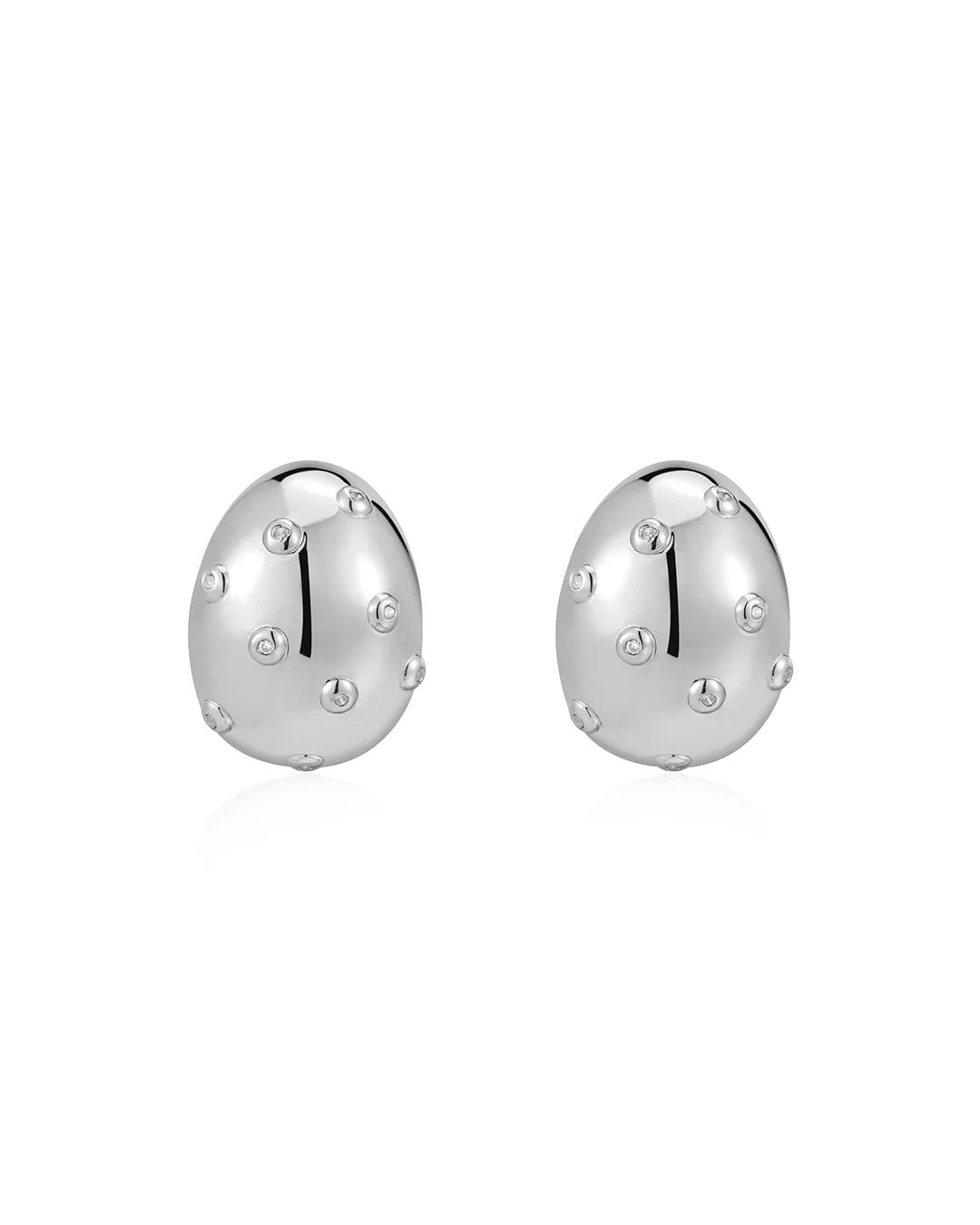 MIni Pave Molten Studs- Silver