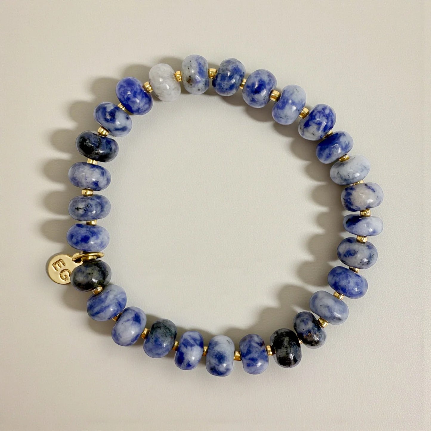 Rondelle Gemstone Bracelet - Lapis