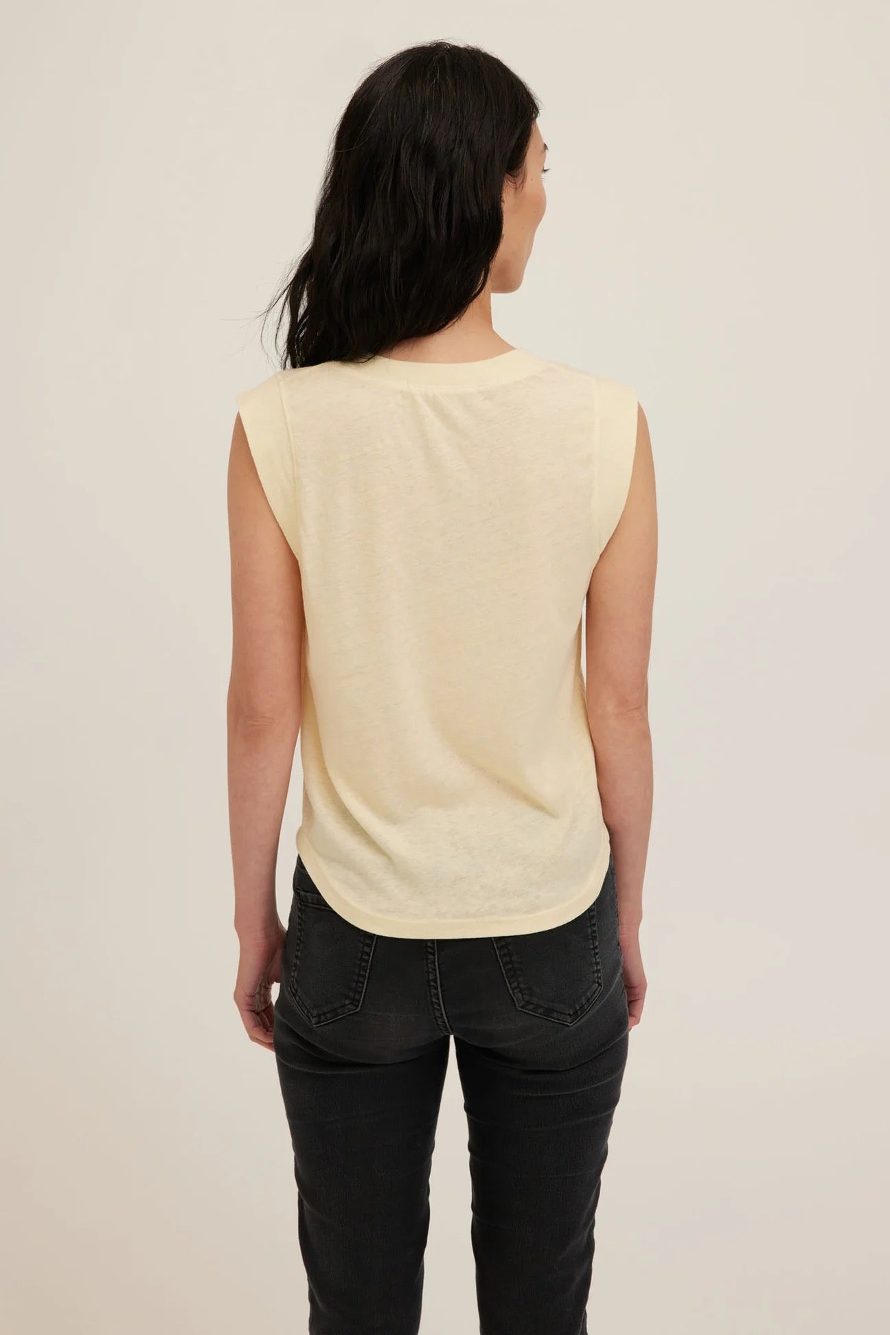 Rue V Neck Tank - Butter Yellow