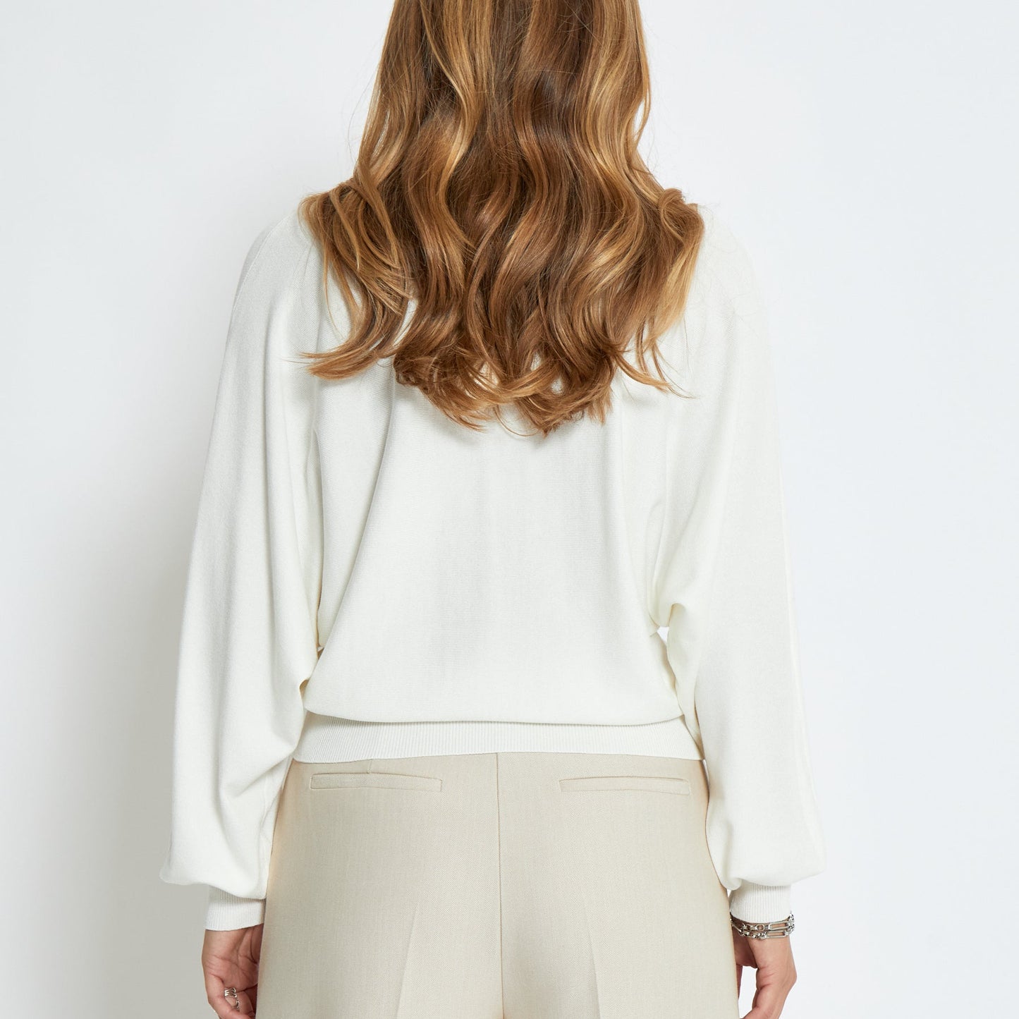 Dana Bat Sleeve Knit Pullover - Broken White