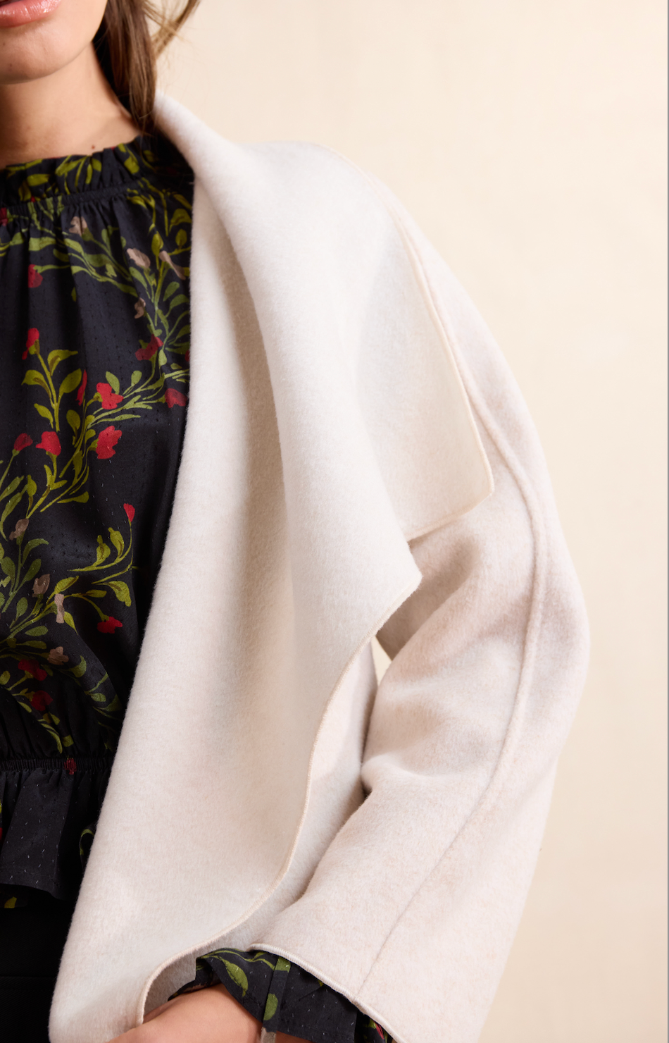 Adley Belted Wrap Coat - Beige