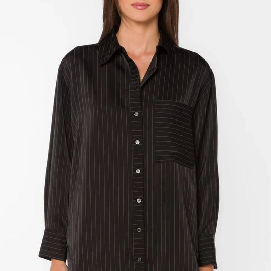 Sutton Pinstriped Shirt - Black