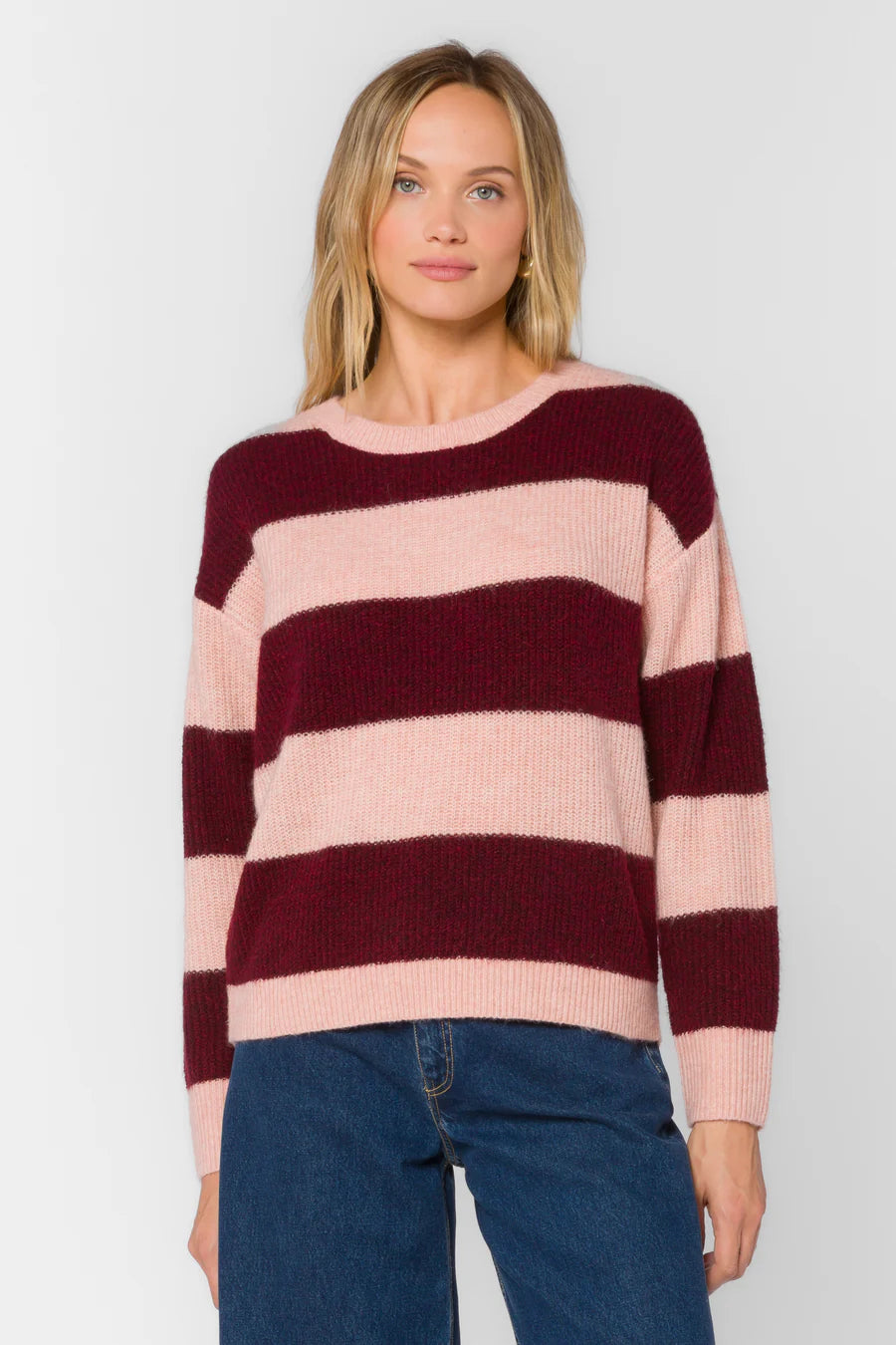 Cornell Sweater - Bordeaux Stripe